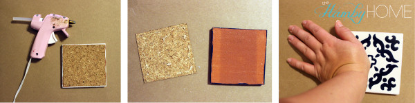 Mexican tile cork gluing