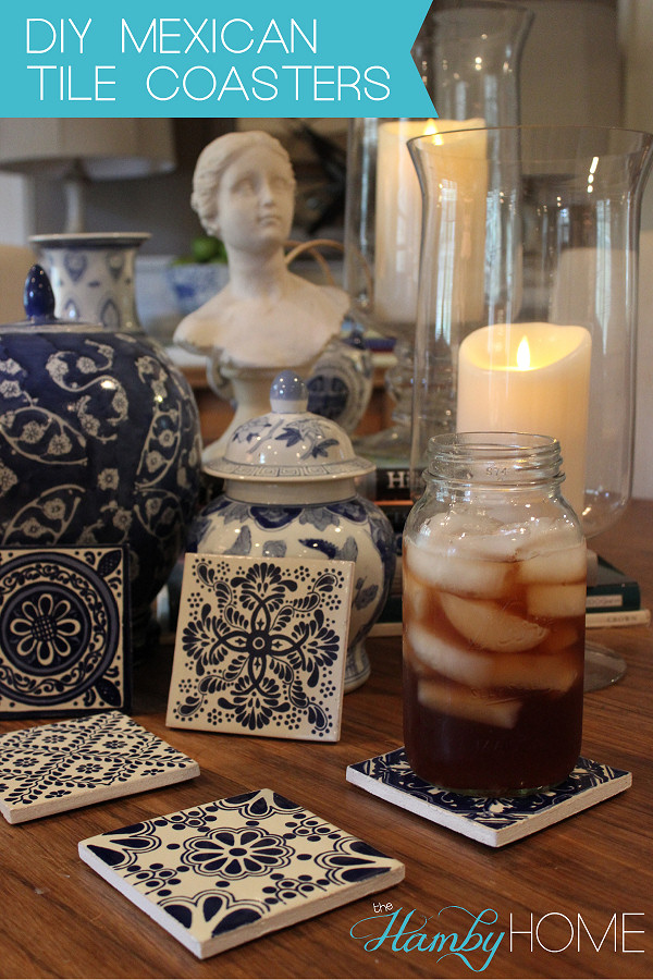 DIY Mexican tile coasters