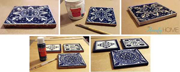 Mexican tile edge painting
